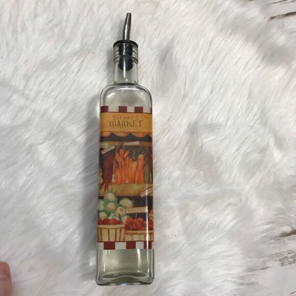 Farmers Market Oil & Vinegar Cruet Decanter Dispenser Bottle - Picture 4 of 13